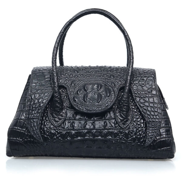 Retro Genuine Leather Crocodile Pattern Handbag