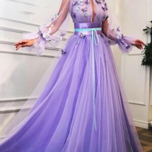 Butterfly Appliques Boho A Line Ball Gown
