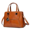 Genuine Leather Crossbody Tote Handbag – Oil Wax Cowhide